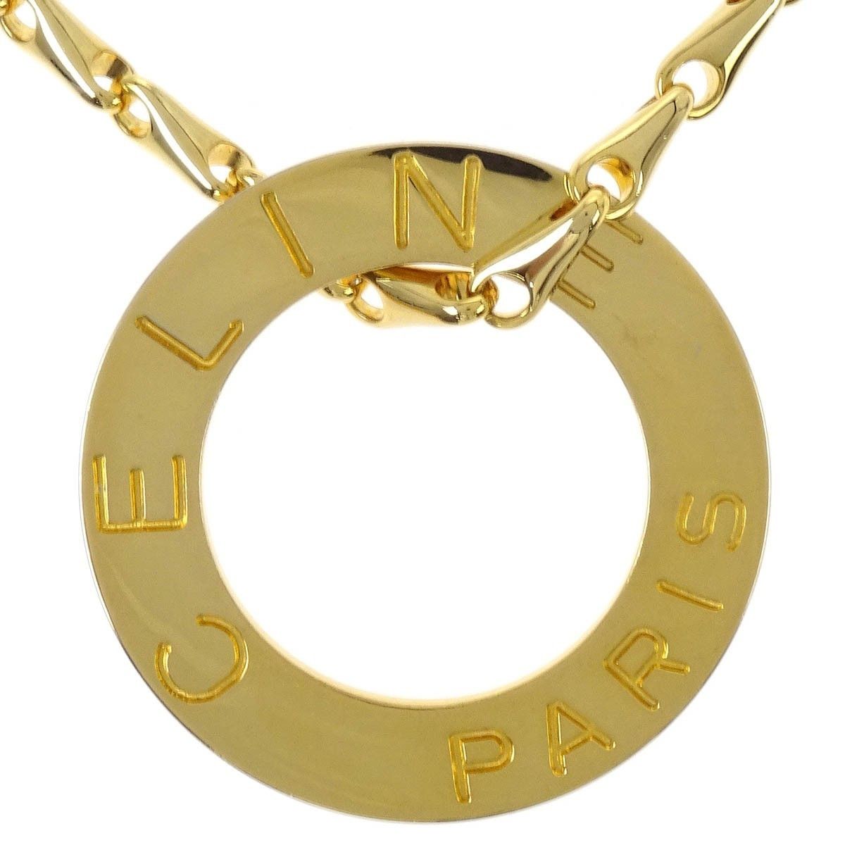 Celine Celine Vintage Logo Circle Pendant Necklace Metal Size ONE SIZE - 2 Thumbnail