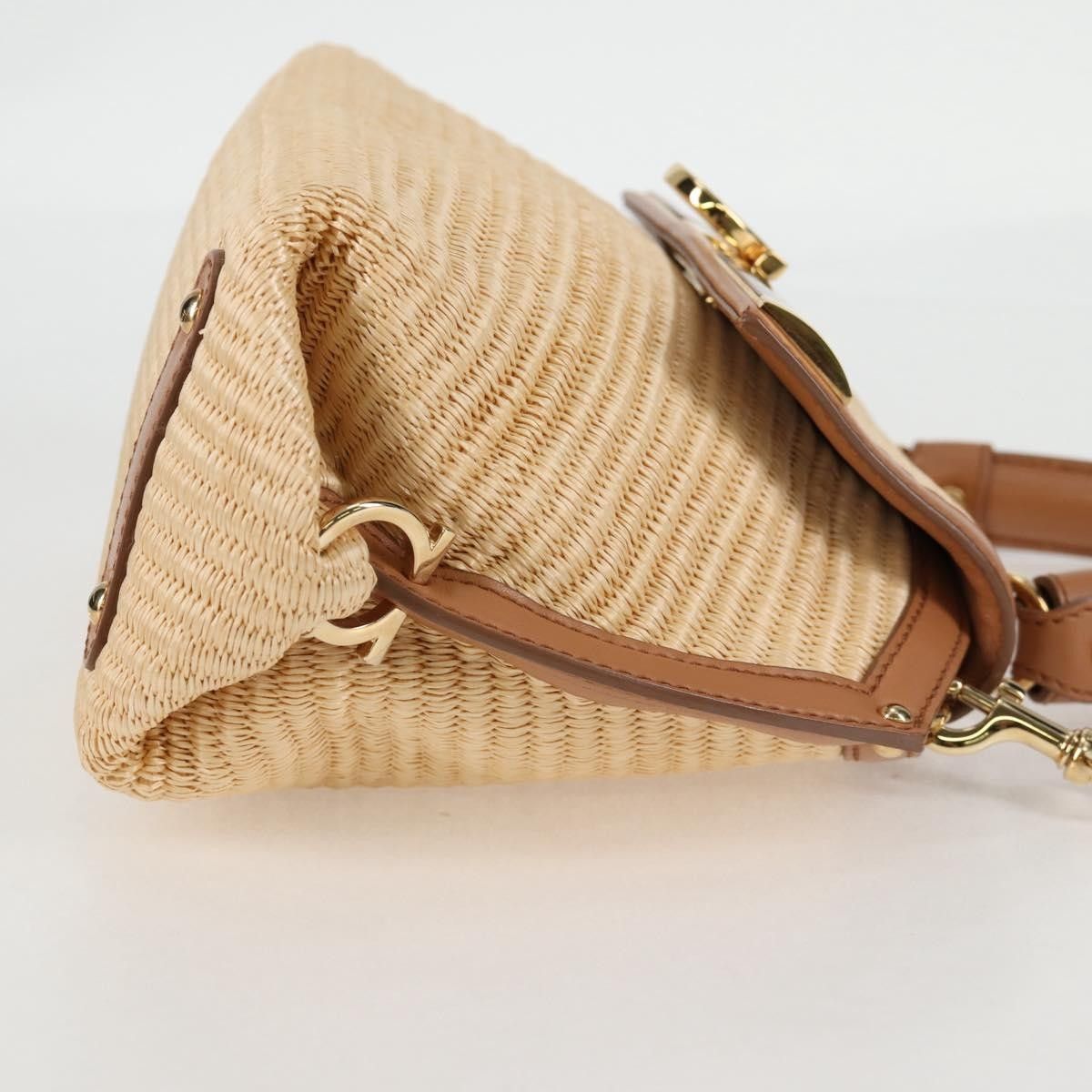 Salvatore Ferragamo Salvatore Ferragamo Sofia Satchel Raffia with Leather Size ONE SIZE - 4 Thumbnail