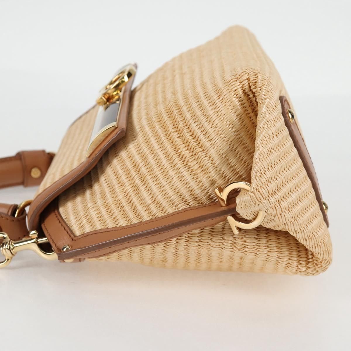 Salvatore Ferragamo Salvatore Ferragamo Sofia Satchel Raffia with Leather Size ONE SIZE - 3 Thumbnail