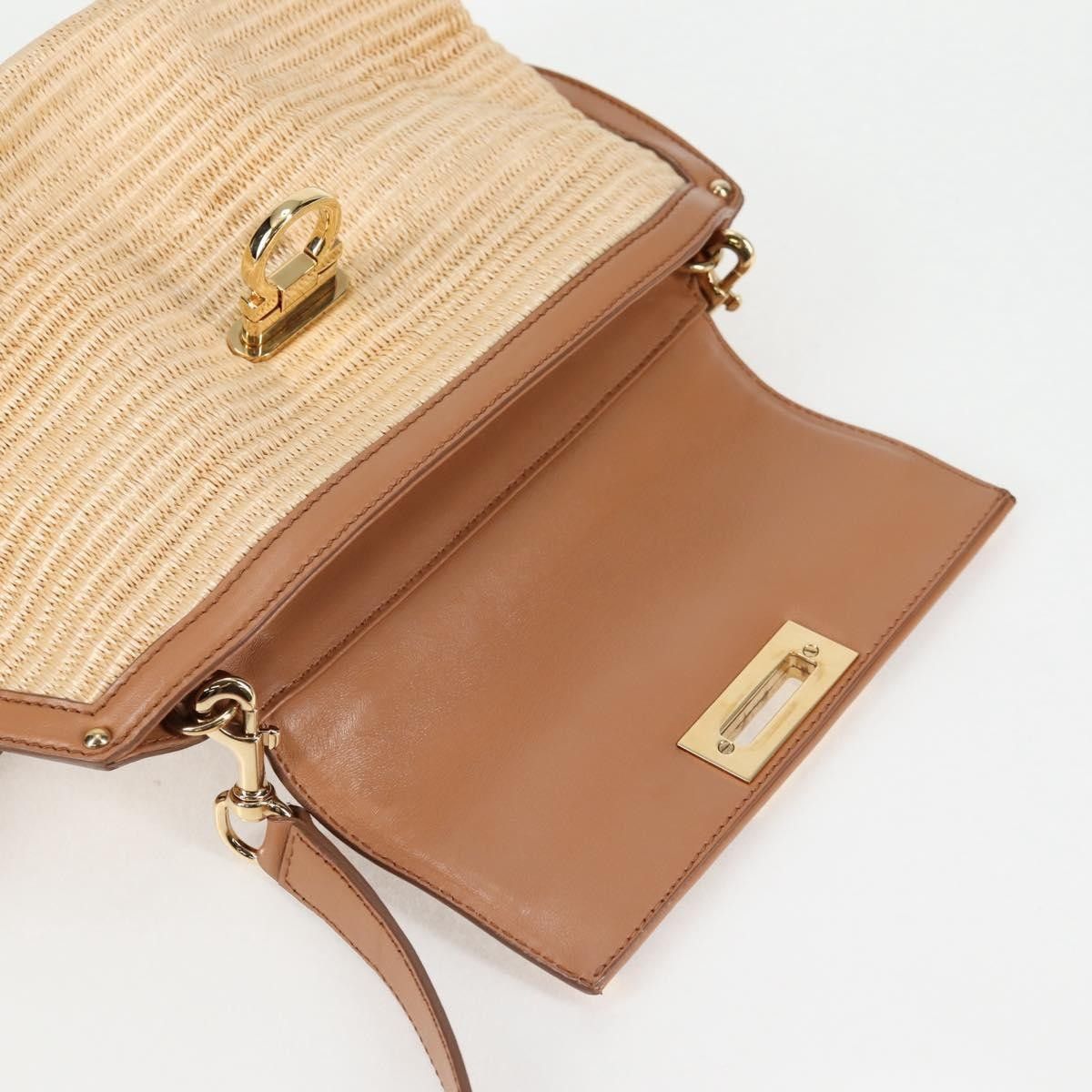 Salvatore Ferragamo Salvatore Ferragamo Sofia Satchel Raffia with Leather Size ONE SIZE - 14 Thumbnail