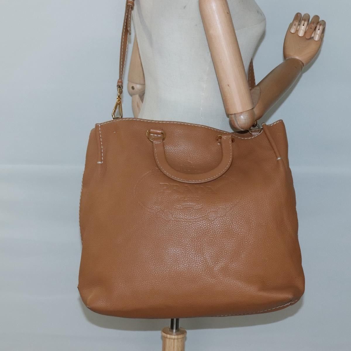 Prada Prada Embossed Logo Convertible Open Tote Vitello Daino Size ONE SIZE - 14 Thumbnail