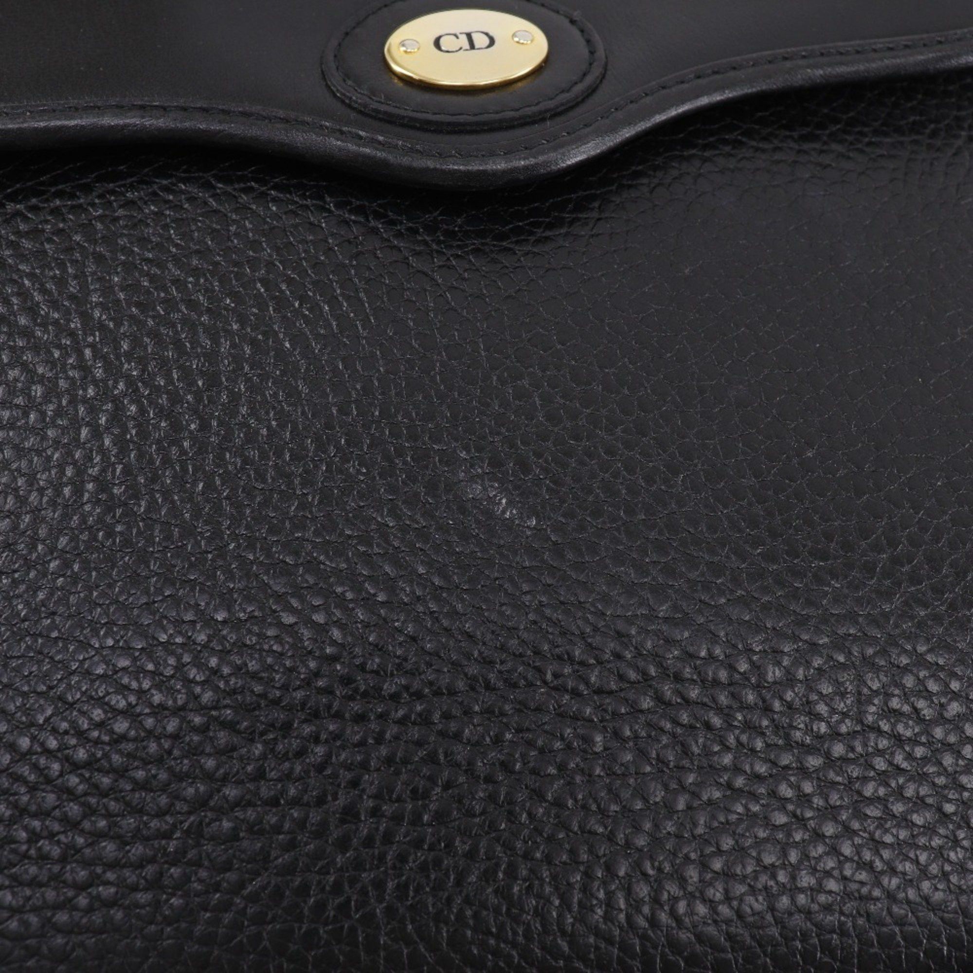 Dior Christian Dior CD logo handbag, vintage, one-handle, calfskin, made in France, black, snap closure, logo, women's. Size ONE SIZE - 8 Thumbnail