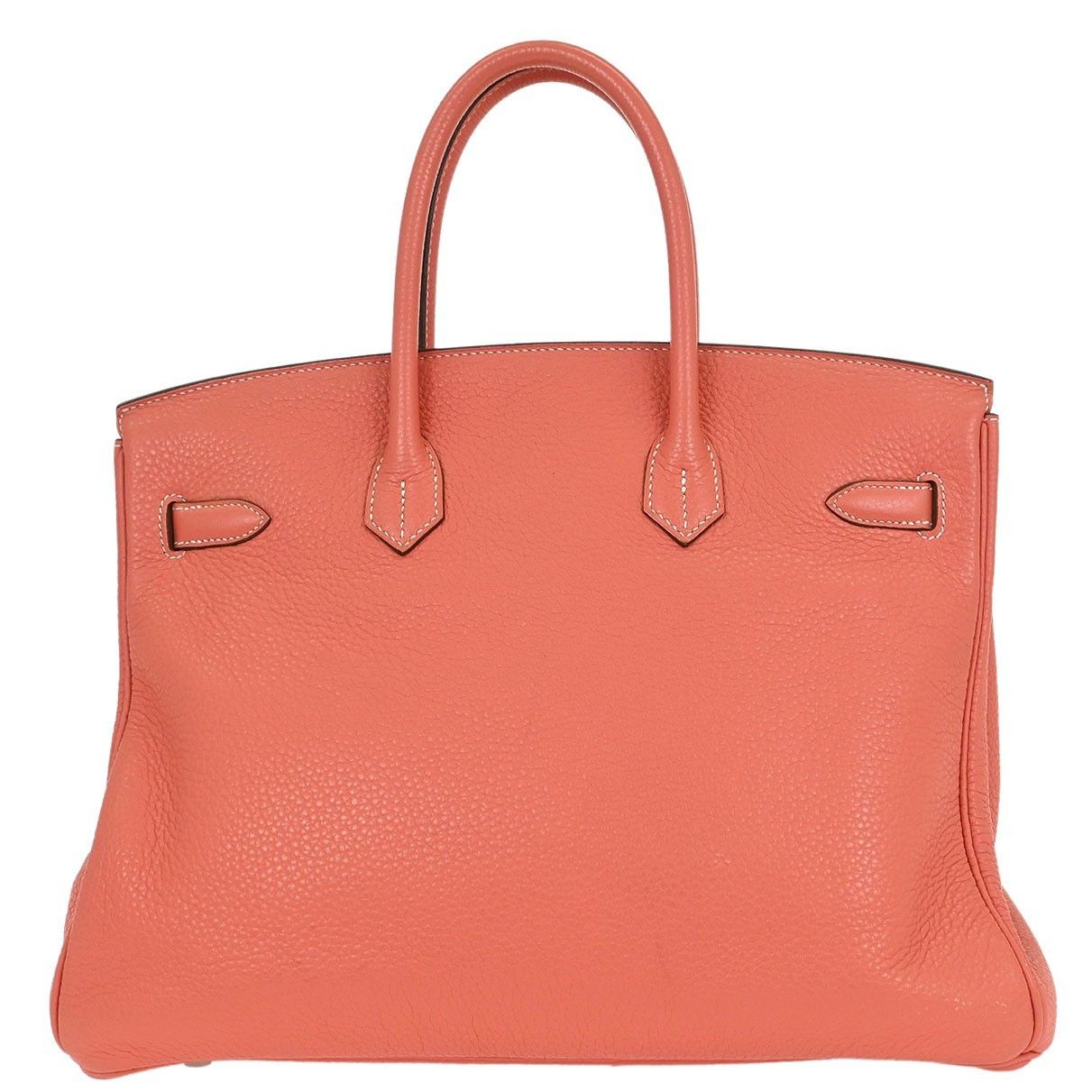 Hermes Hermes Birkin Handbag Pink Clemence with Palladium Hardware Size ONE SIZE - 2 Thumbnail