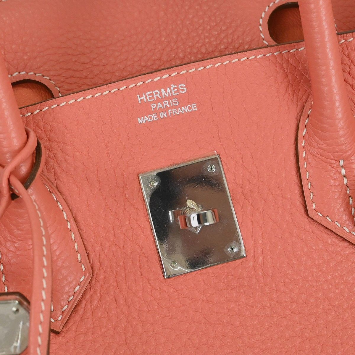 Hermes Hermes Birkin Handbag Pink Clemence with Palladium Hardware Size ONE SIZE - 4 Thumbnail