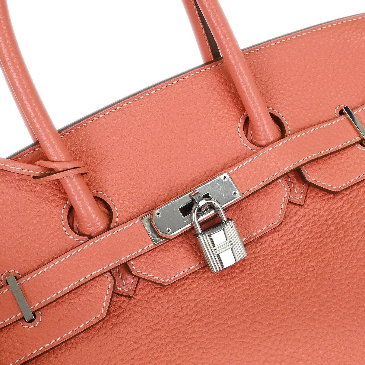 Hermes Hermes Birkin Handbag Pink Clemence with Palladium Hardware Size ONE SIZE - 8 Thumbnail