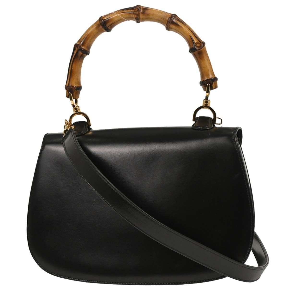 Gucci Gucci Vintage Convertible Bamboo Top Handle Bag Leather Size ONE SIZE - 2 Thumbnail