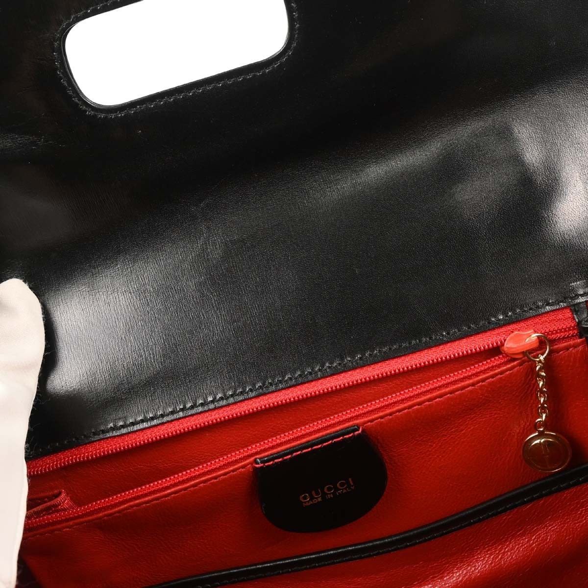 Gucci Gucci Vintage Convertible Bamboo Top Handle Bag Leather Size ONE SIZE - 10 Thumbnail