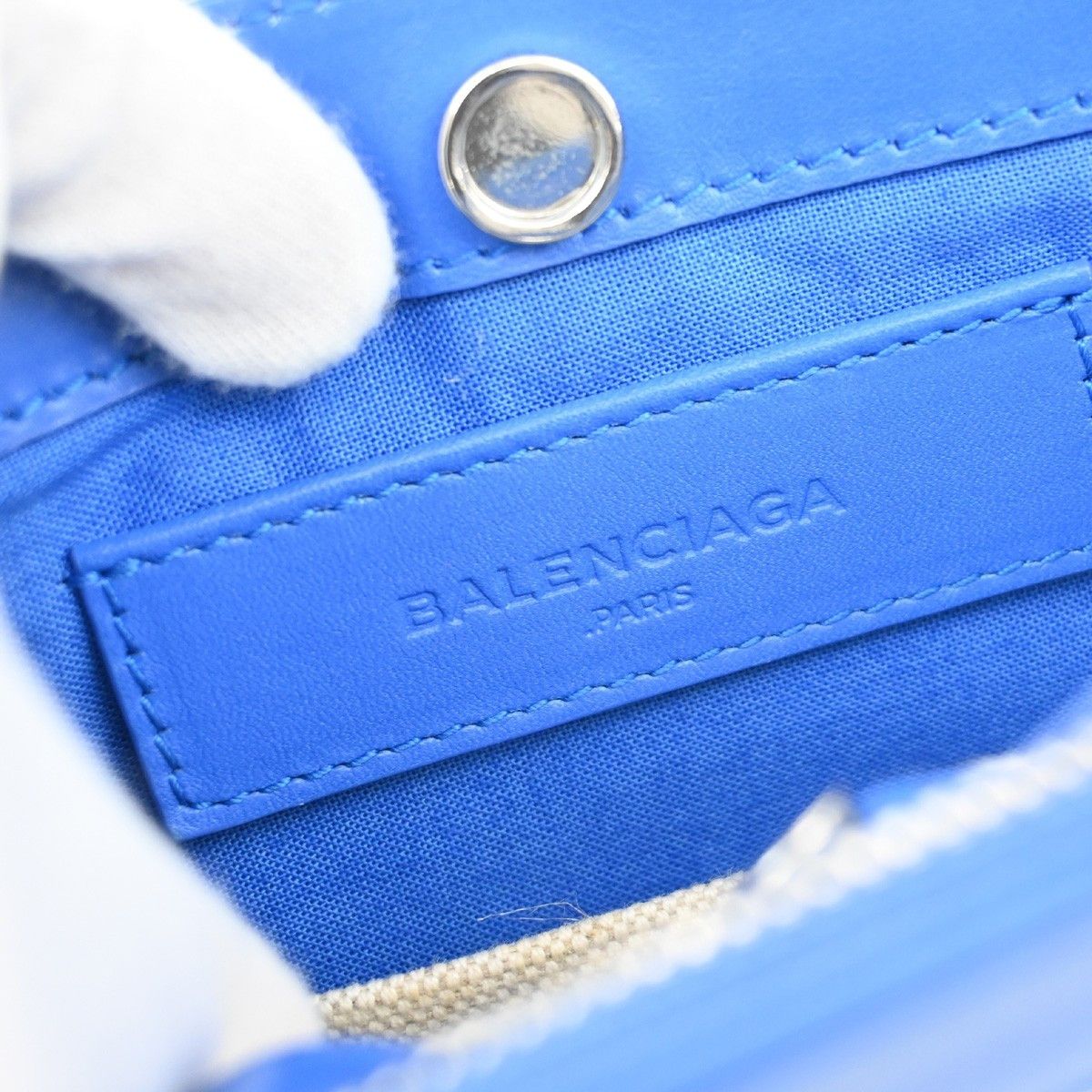 Balenciaga Balenciaga Navy Pochette Canvas and Leather Size ONE SIZE - 6 Thumbnail