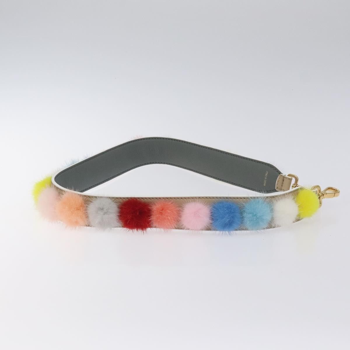 Fendi Pom Pom Strap You Shoulder Strap Leather and Fur