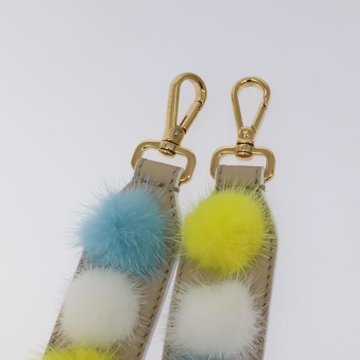 Fendi Pom Pom Strap You Shoulder Strap Leather and Fur