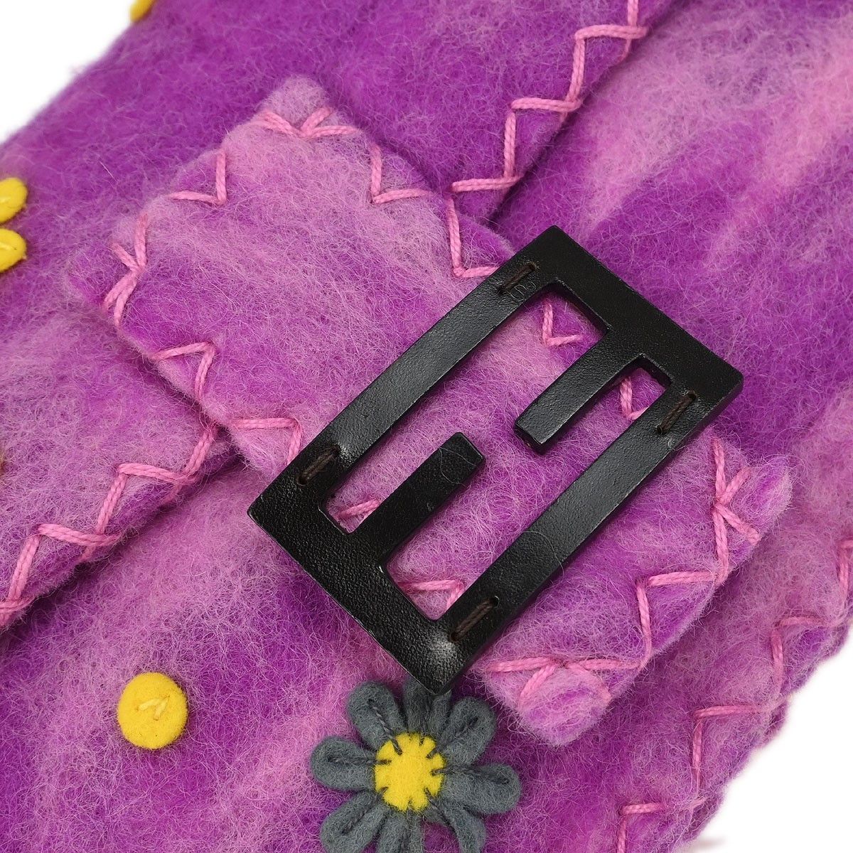 Fendi Fendi Baguette Bag Embroidered Zucca Wool Size ONE SIZE - 8 Thumbnail