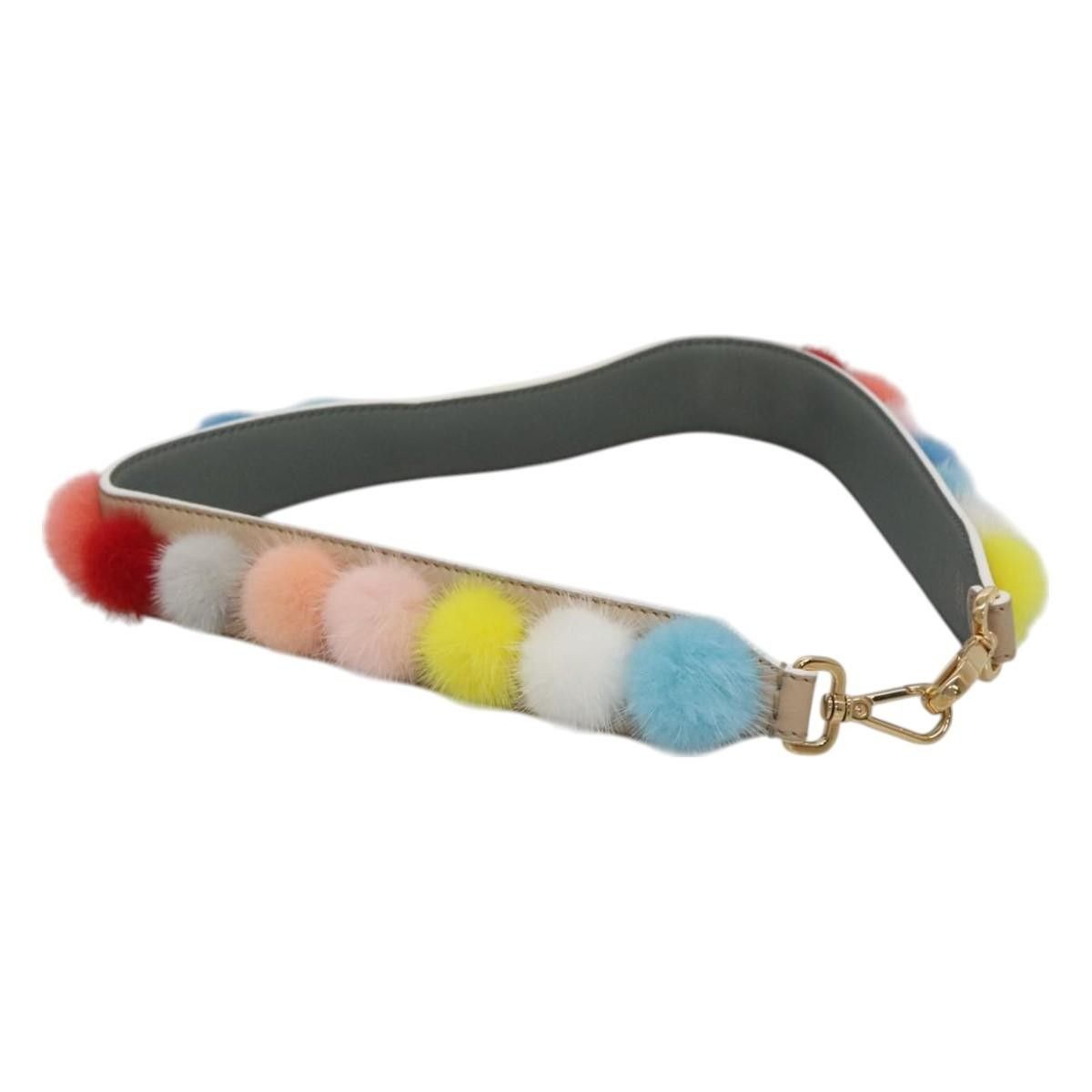 Fendi Fendi Pom Pom Strap You Shoulder Strap Leather and Fur Size ONE SIZE - 11 Thumbnail