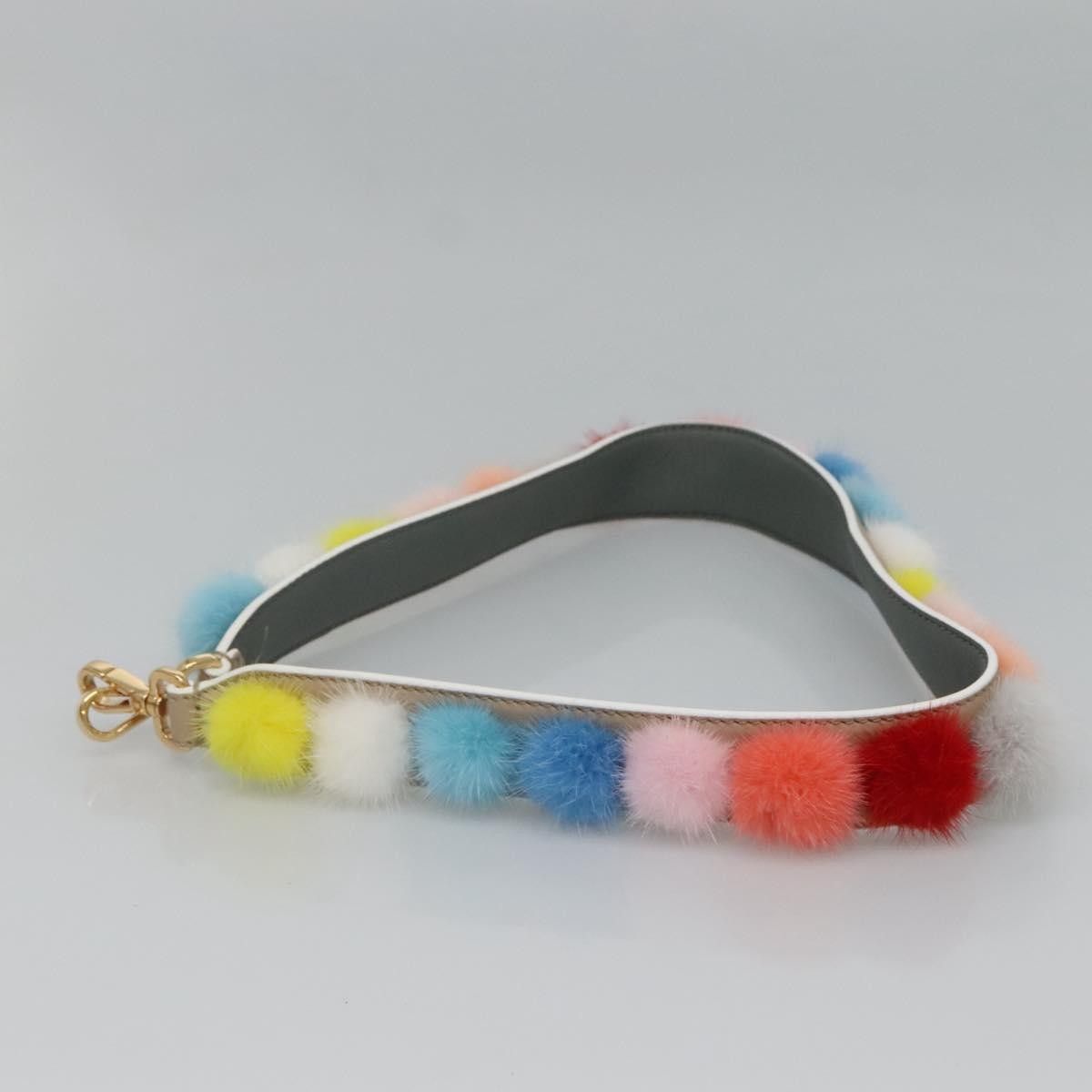 Fendi Fendi Pom Pom Strap You Shoulder Strap Leather and Fur Size ONE SIZE - 4 Thumbnail