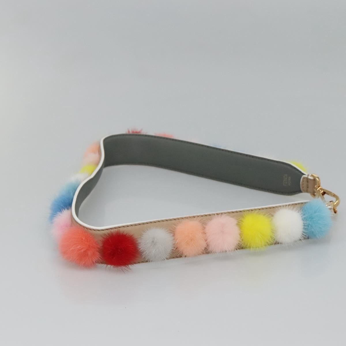 Fendi Fendi Pom Pom Strap You Shoulder Strap Leather and Fur Size ONE SIZE - 3 Thumbnail
