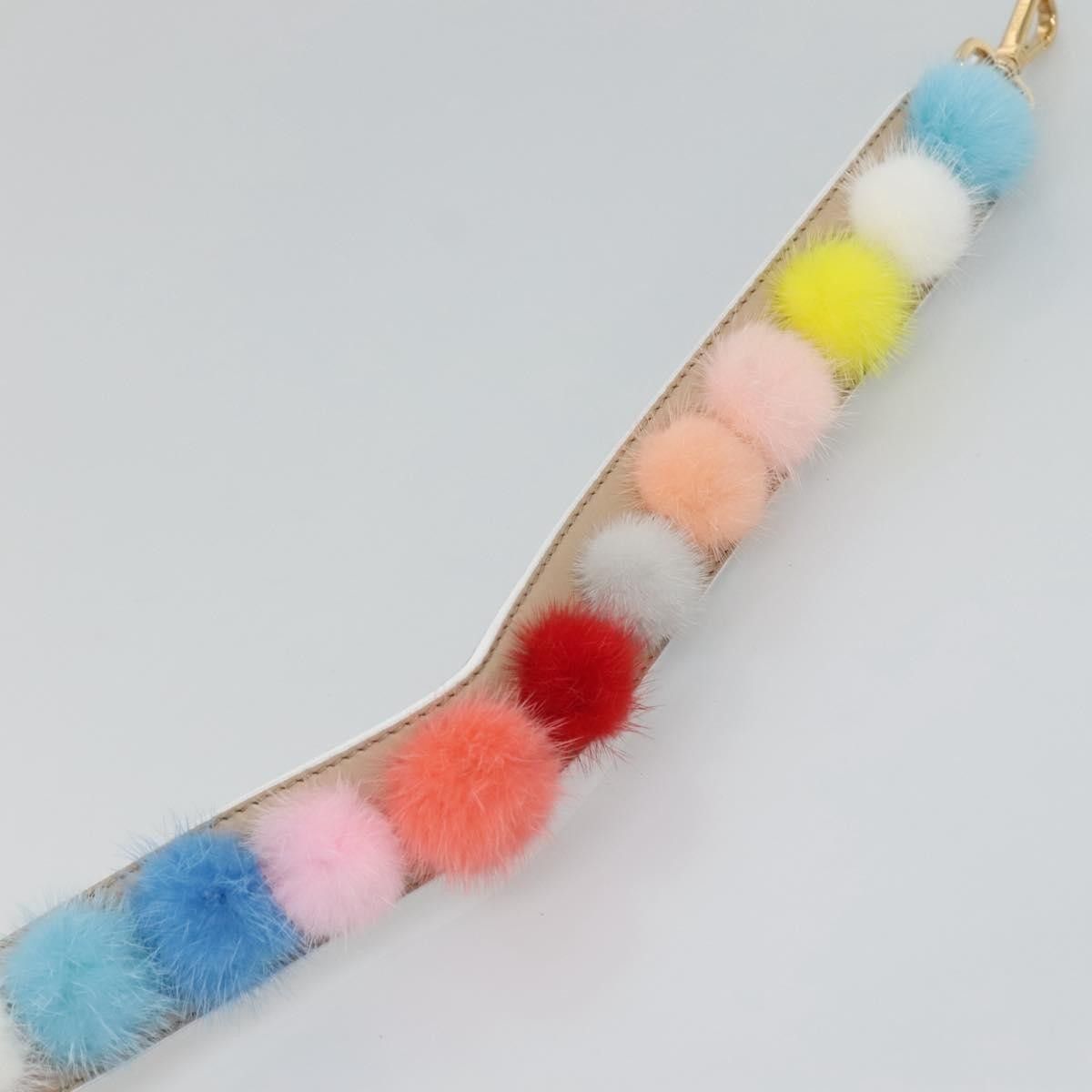 Fendi Fendi Pom Pom Strap You Shoulder Strap Leather and Fur Size ONE SIZE - 7 Thumbnail