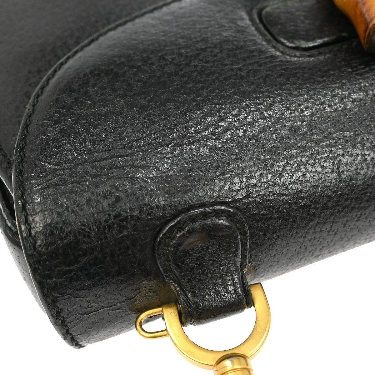 Gucci Gucci Vintage Convertible Bamboo Top Handle Bag Leather Size ONE SIZE - 7 Thumbnail