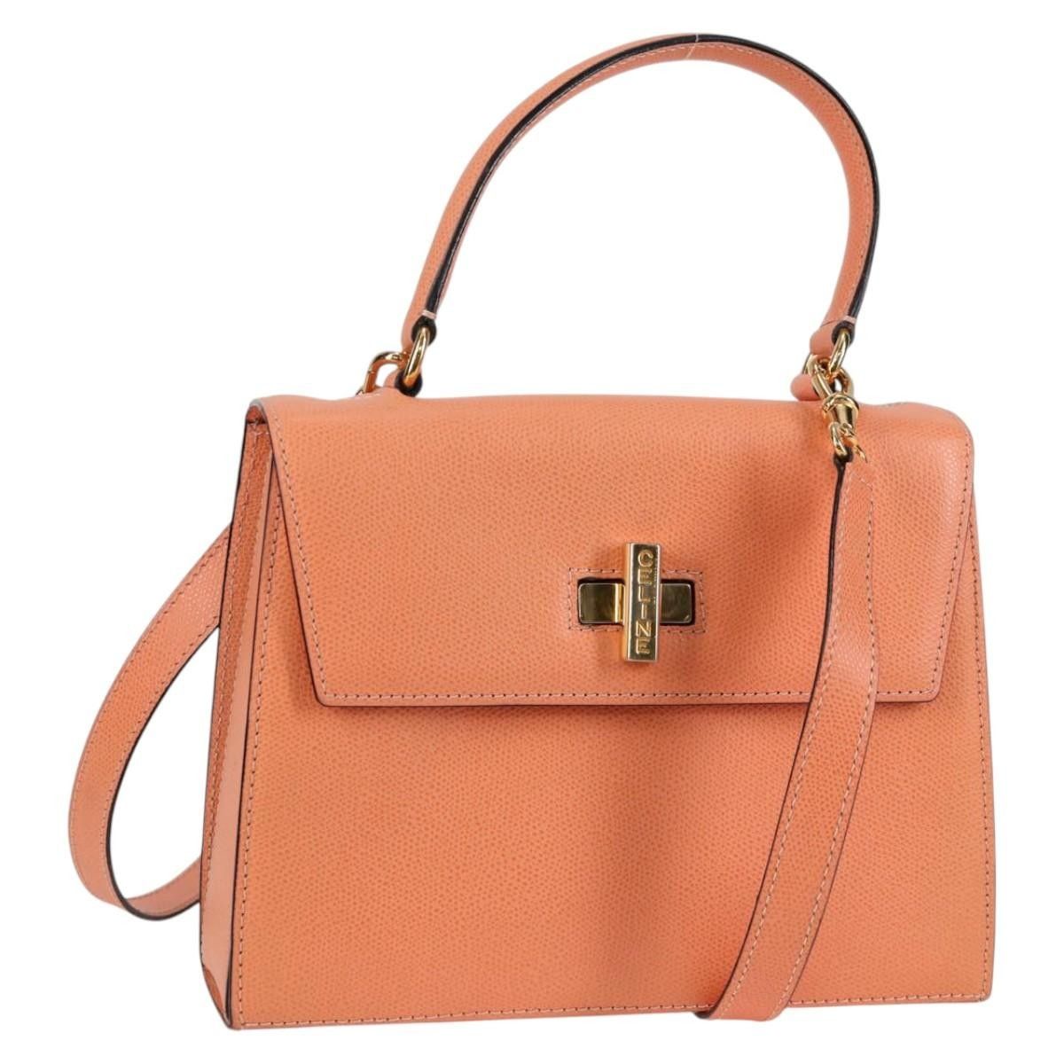Celine Celine Vintage Convertible Turnlock Top Handle Bag Leather Size ONE SIZE - 15 Thumbnail