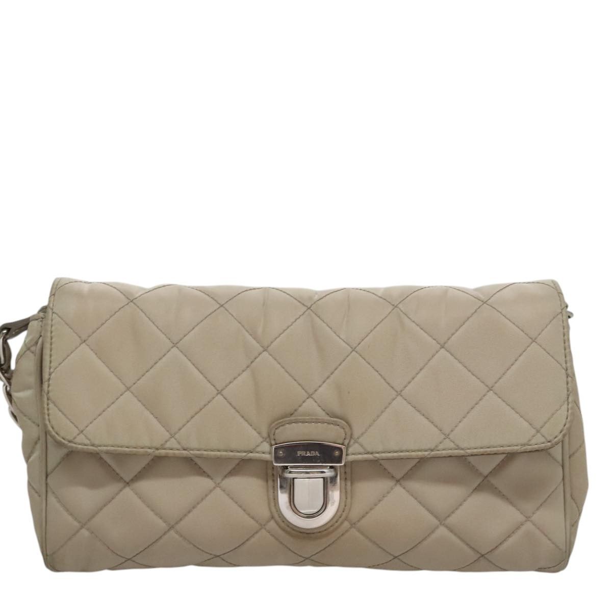 Prada Prada Pushlock Chain Flap Bag Quilted Tessuto Size ONE SIZE - 18 Thumbnail