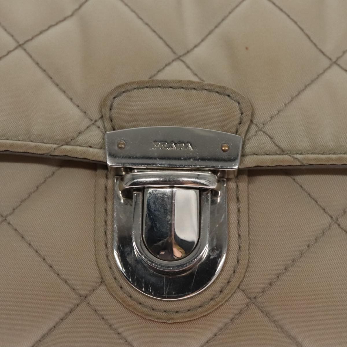 Prada Prada Pushlock Chain Flap Bag Quilted Tessuto Size ONE SIZE - 14 Thumbnail