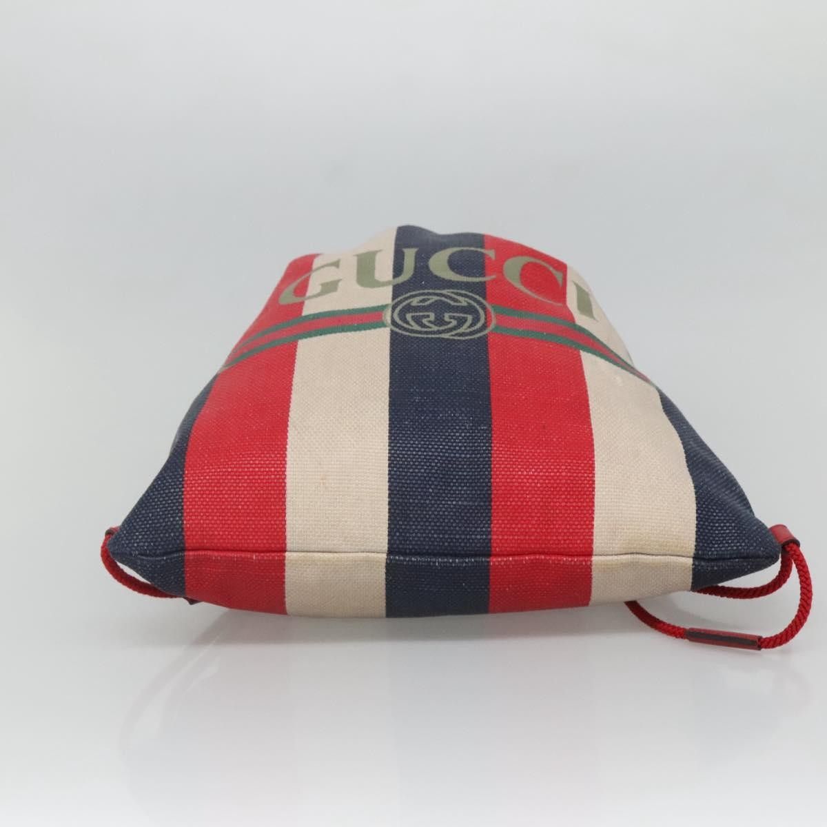 Gucci Gucci Logo Drawstring Backpack Striped Canvas Size ONE SIZE - 17 Thumbnail