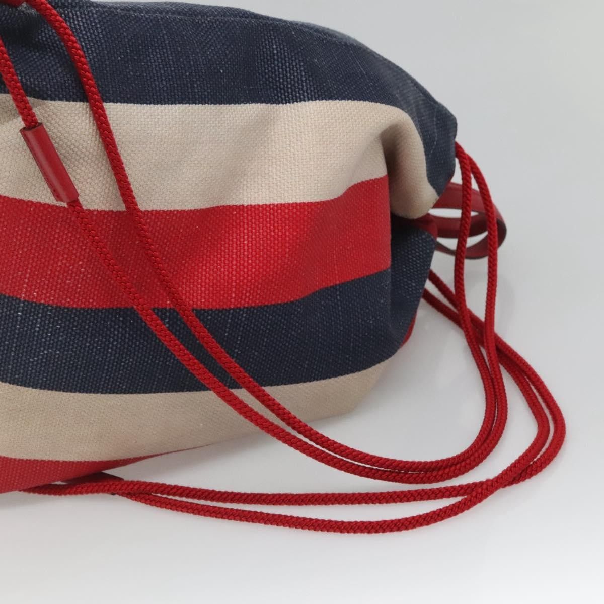 Gucci Gucci Logo Drawstring Backpack Striped Canvas Size ONE SIZE - 8 Thumbnail