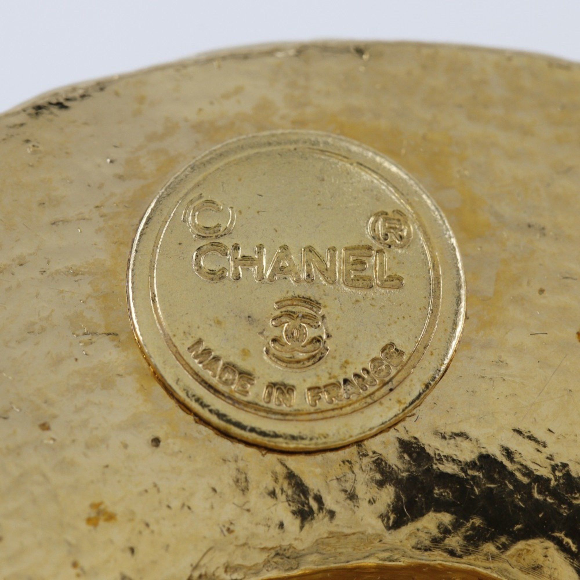 Chanel Chanel Straw Hat Brooch, Gold Plated, Made in France, Approx. 36g, Women's Size ONE SIZE - 8 Thumbnail
