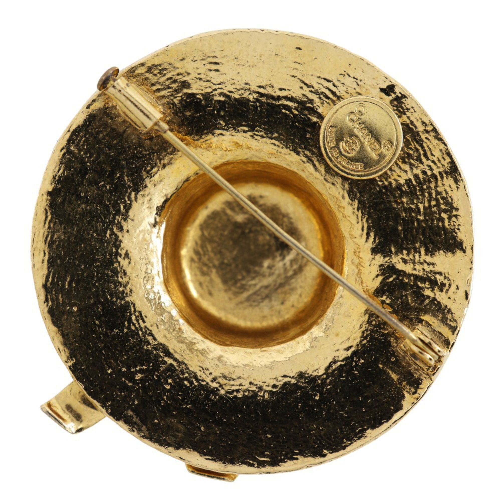Chanel Chanel Straw Hat Brooch, Gold Plated, Made in France, Approx. 36g, Women's Size ONE SIZE - 2 Thumbnail