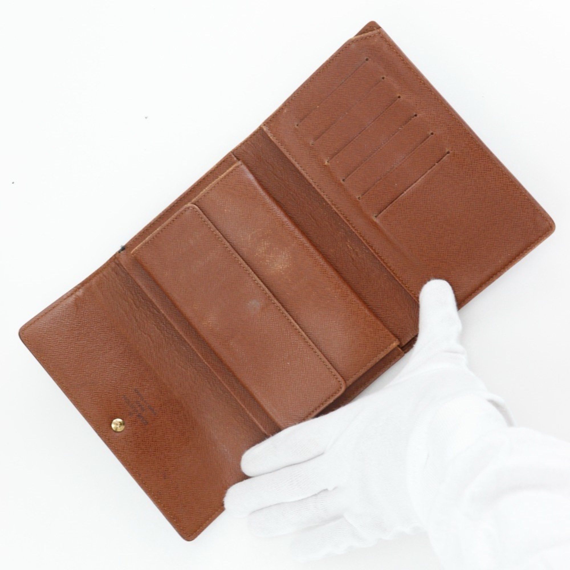 Louis Vuitton Louis Vuitton Porto Tresol Etui Papier Tri-fold Wallet M61202 Monogram Canvas Made in France 2000 Brown SP1000 Snap Buttons Papie Unisex Size ONE SIZE - 5 Thumbnail