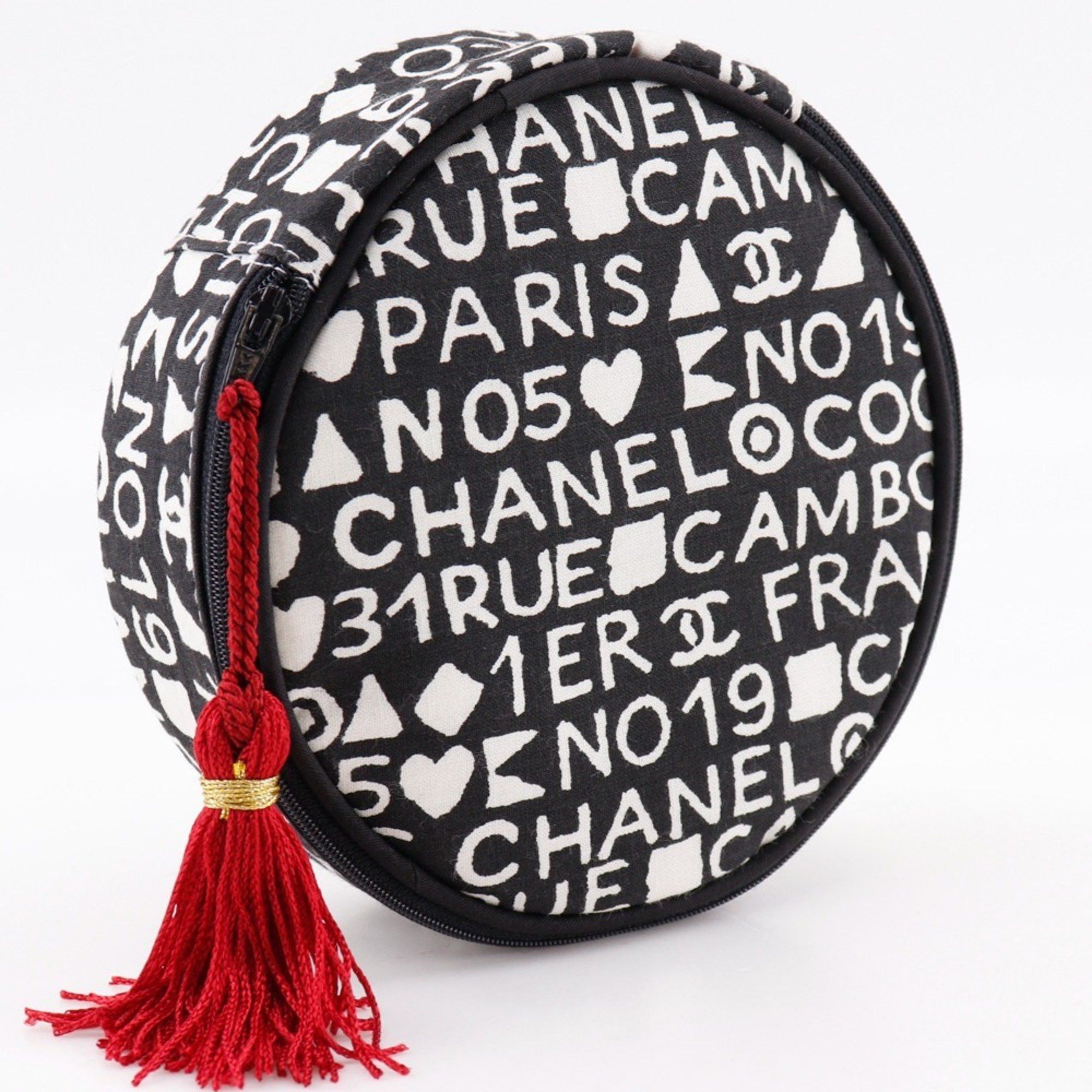 Chanel Chanel 31rue Cambon Makeup Pouch, Novelty, Cotton, Black, Zippered, Women's Size ONE SIZE - 3 Thumbnail