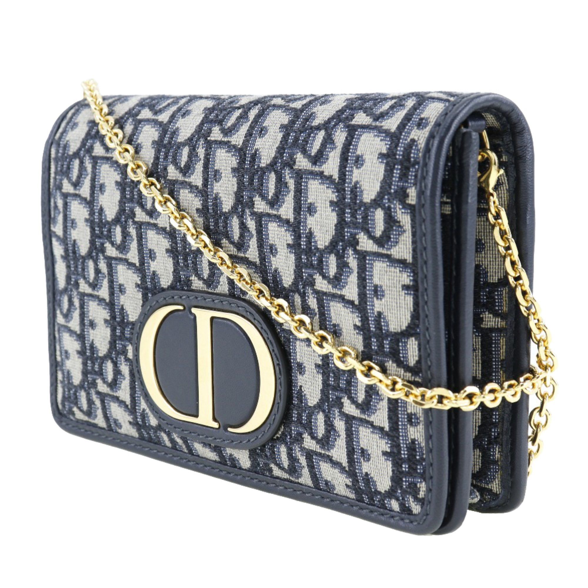 Dior Christian Dior Trotter Oblique Canvas and Leather 2-Way Waist Pouch Shoulder Bag, Made in Italy, Navy Blue, Snap Button closure, Women's Size ONE SIZE - 2 Thumbnail
