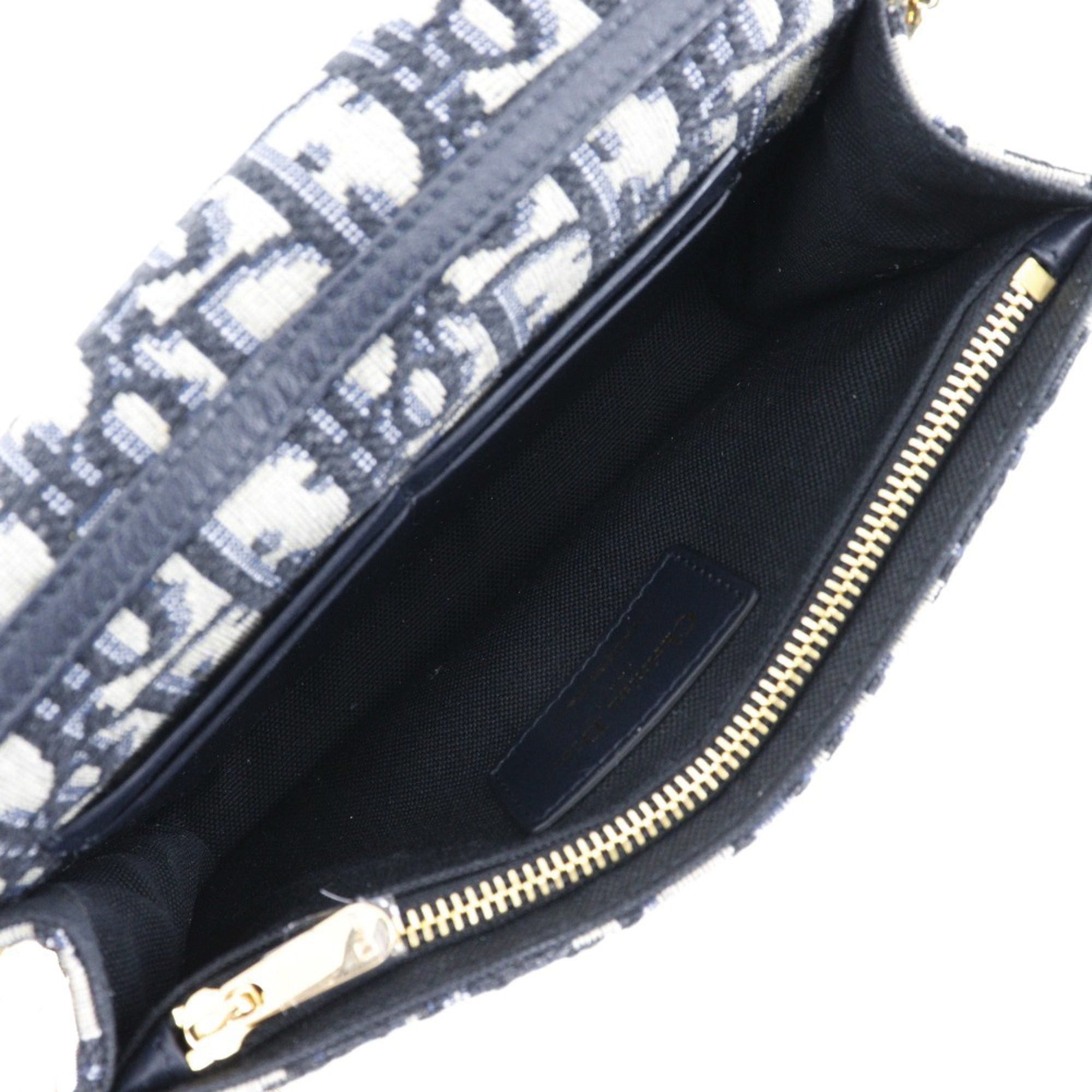 Dior Christian Dior Trotter Oblique Canvas and Leather 2-Way Waist Pouch Shoulder Bag, Made in Italy, Navy Blue, Snap Button closure, Women's Size ONE SIZE - 6 Thumbnail