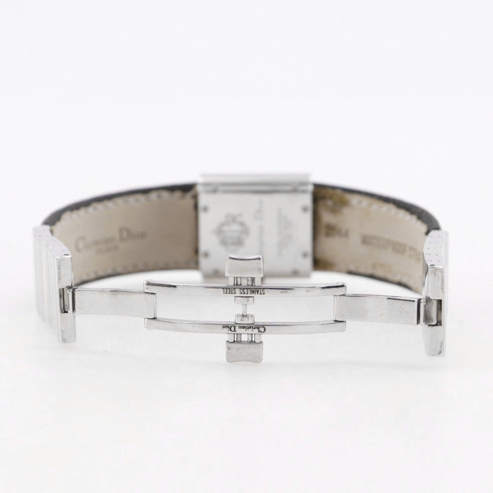 Dior Christian Dior Riva Watch D80-100, Stainless Steel and Canvas, Quartz Movement, Analog Display, Silver Dial, Women's Size ONE SIZE - 7 Thumbnail