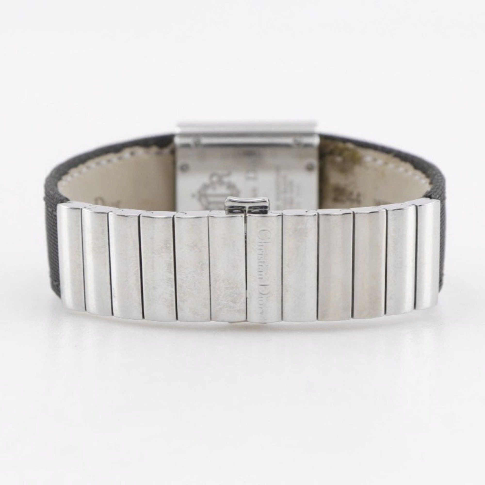 Dior Christian Dior Riva Watch D80-100, Stainless Steel and Canvas, Quartz Movement, Analog Display, Silver Dial, Women's Size ONE SIZE - 5 Thumbnail