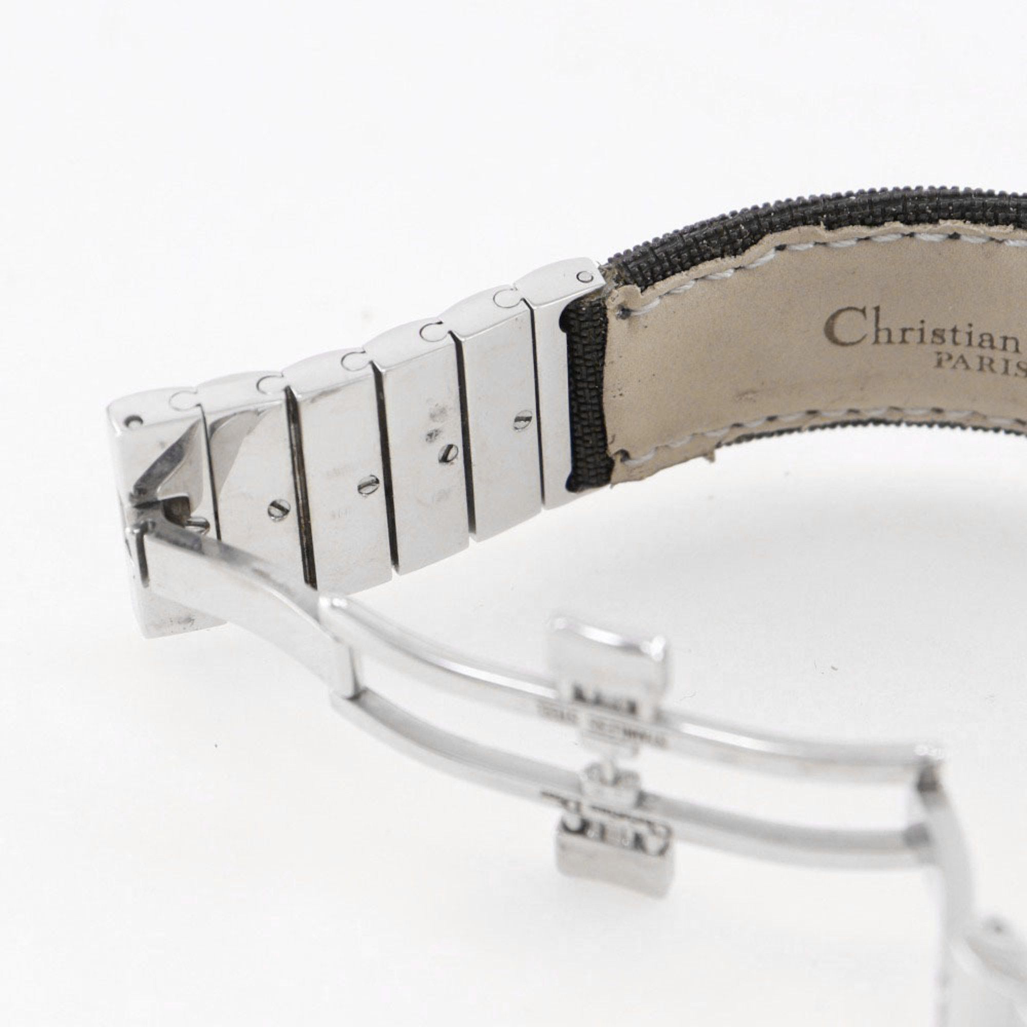 Dior Christian Dior Riva Watch D80-100, Stainless Steel and Canvas, Quartz Movement, Analog Display, Silver Dial, Women's Size ONE SIZE - 8 Thumbnail