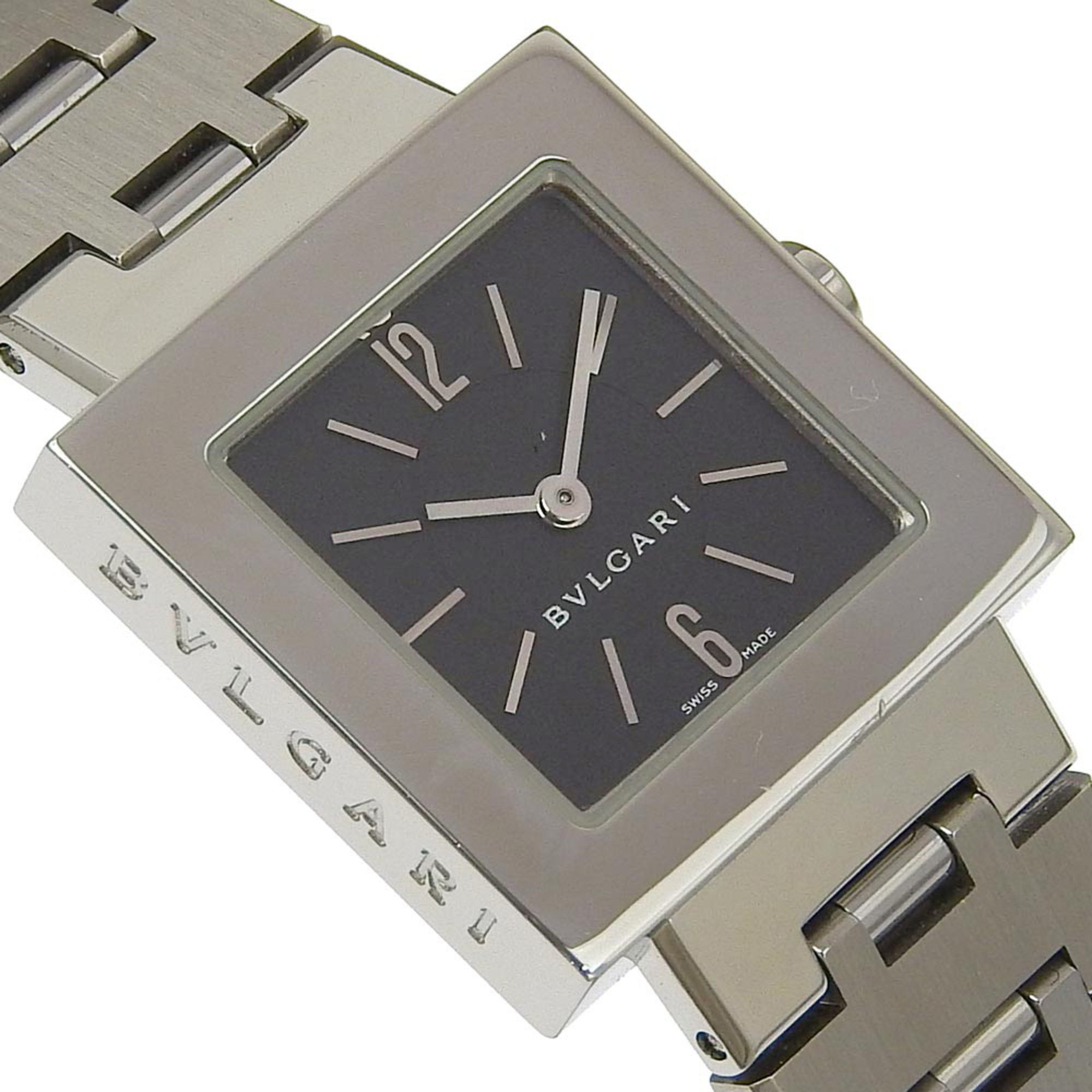 Bvlgari BVLGARI Quadrado SQ22SS Stainless Steel Watch with Quartz Movement, Analog Display, Black Dial, for Women Size ONE SIZE - 3 Thumbnail