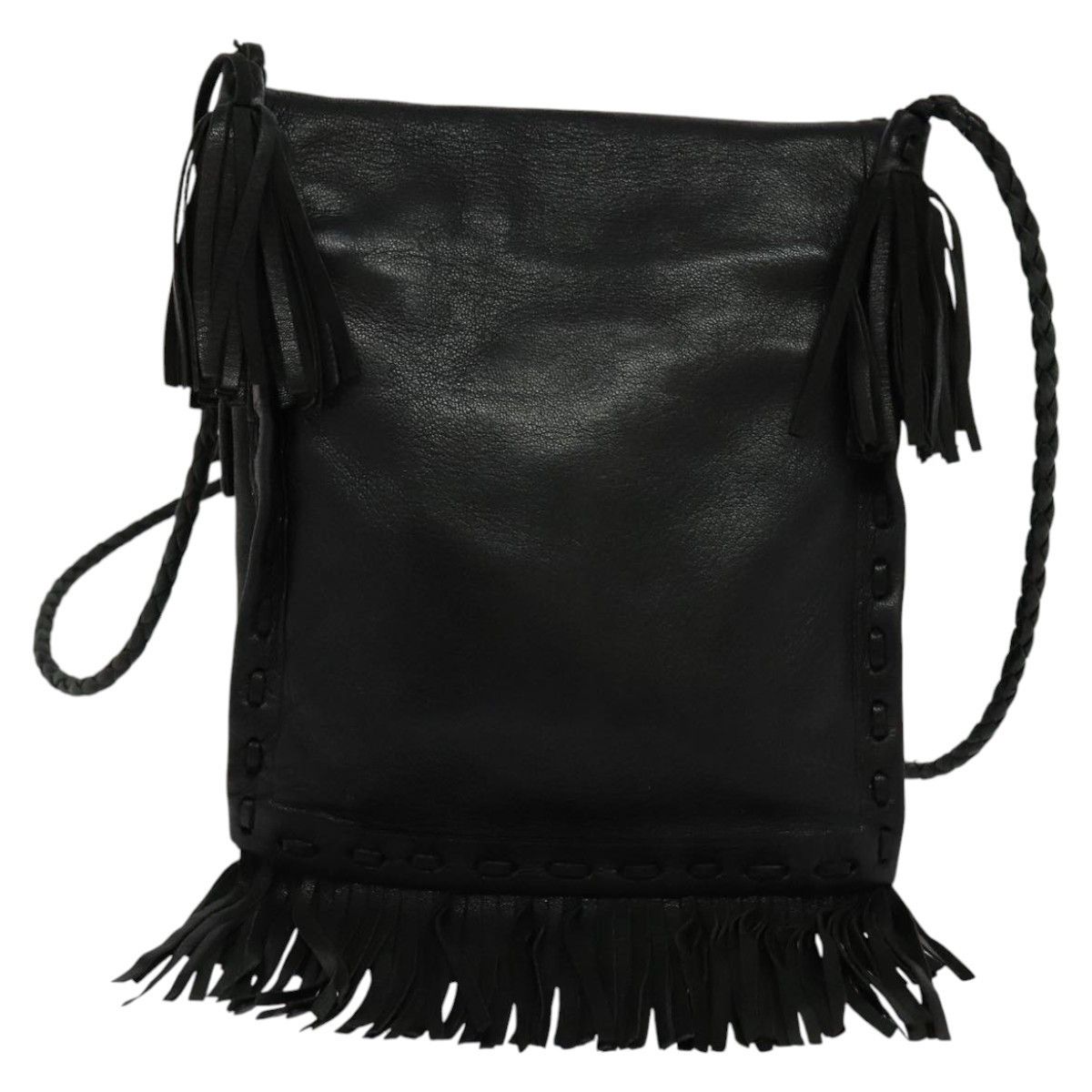 Prada Prada Fringe Flap Crossbody Bag Leather Size ONE SIZE - 2 Thumbnail