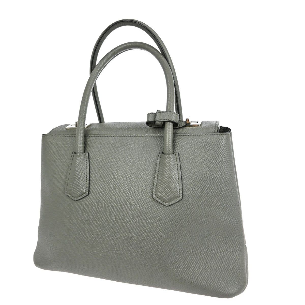 Prada Prada Turnlock Cuir Twin Tote Saffiano Leather Size ONE SIZE - 2 Thumbnail