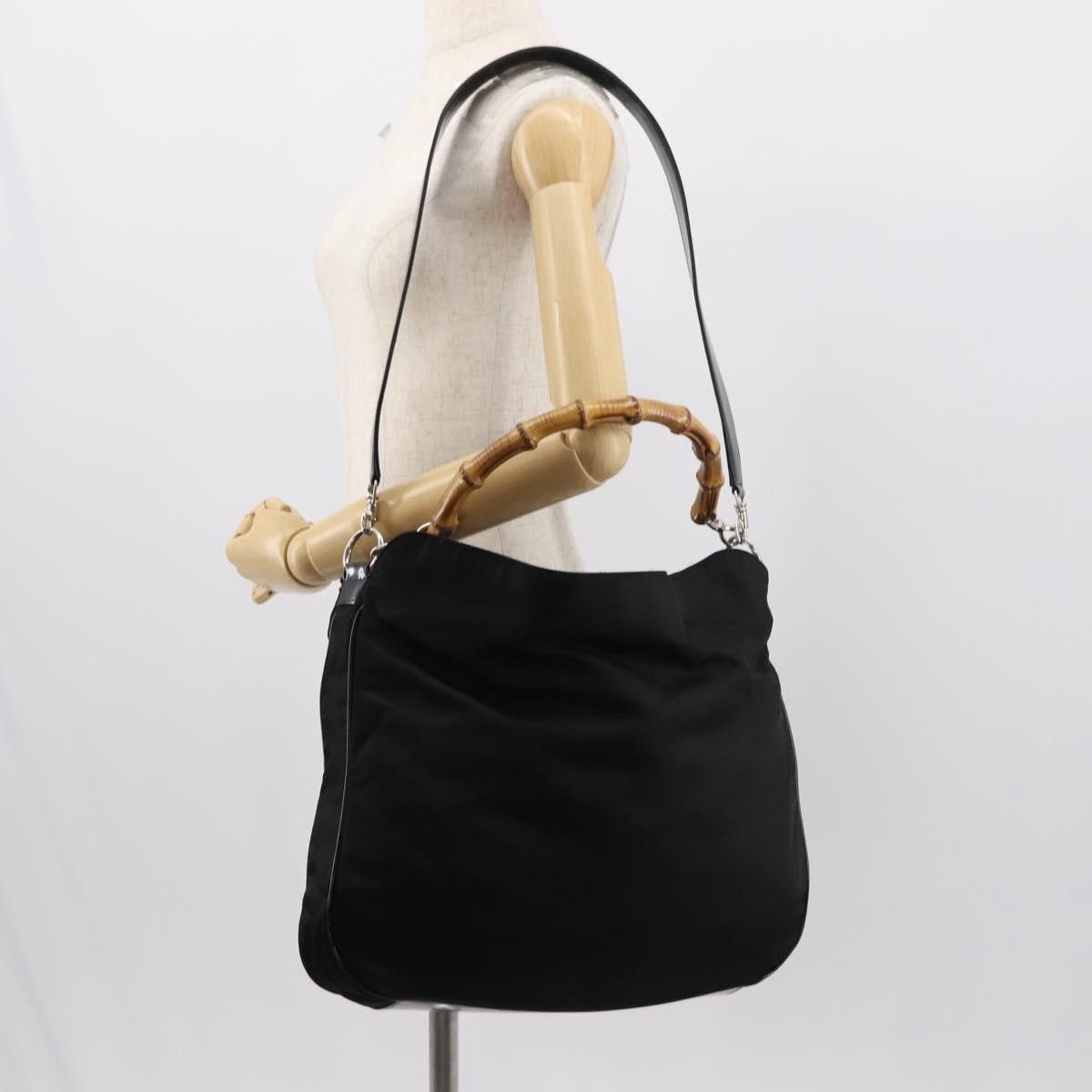 Gucci Gucci Vintage Bamboo Handle Nylon Size ONE SIZE - 14 Thumbnail