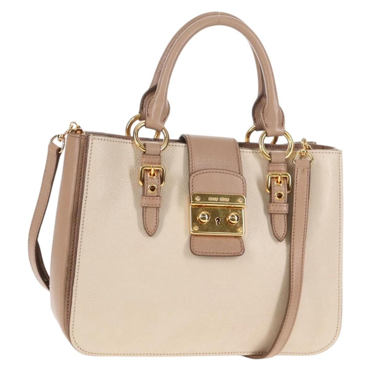Miu Miu Miu Miu Madras Convertible Lock Tote Leather Size ONE SIZE - 15 Thumbnail