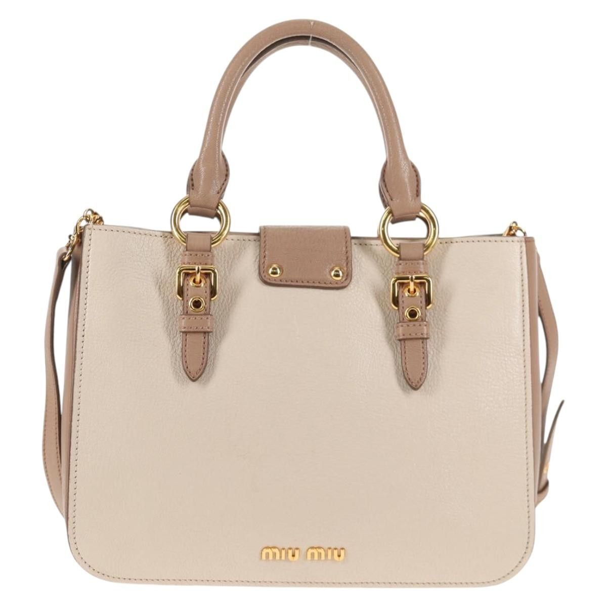 Miu Miu Miu Miu Madras Convertible Lock Tote Leather Size ONE SIZE - 2 Thumbnail