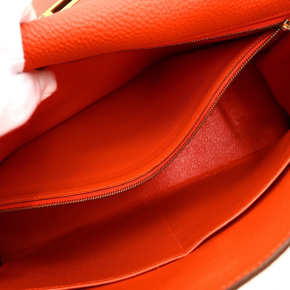 Hermes Hermes Kelly Handbag Orange Clemence with Gold Hardware Size ONE SIZE - 3 Thumbnail