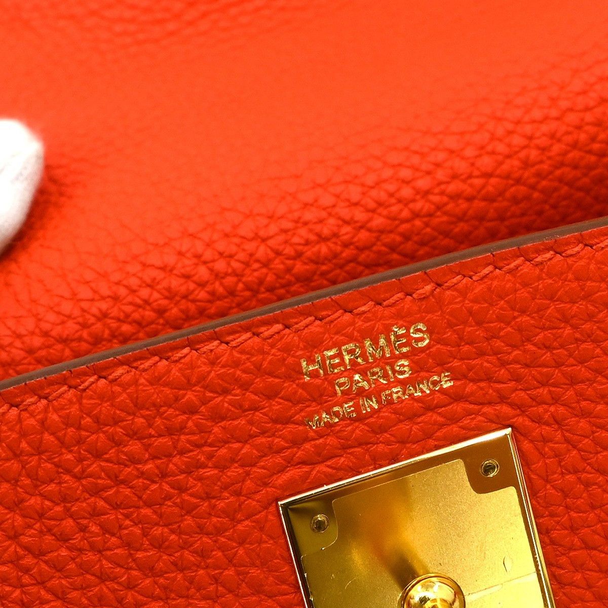 Hermes Hermes Kelly Handbag Orange Clemence with Gold Hardware Size ONE SIZE - 4 Thumbnail