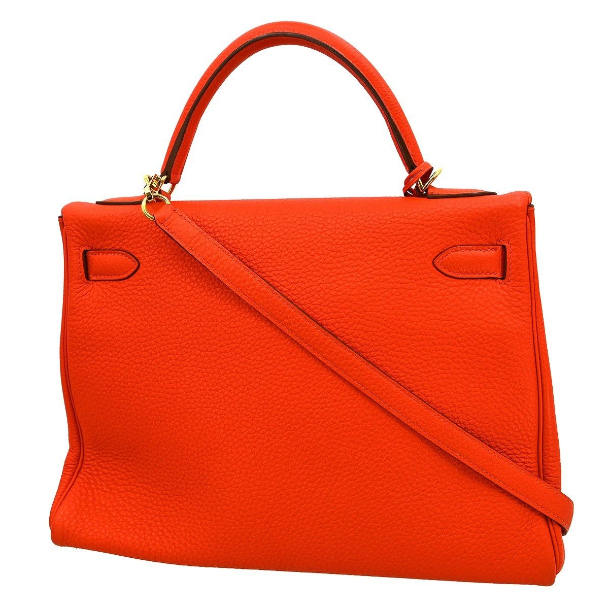 Hermes Hermes Kelly Handbag Orange Clemence with Gold Hardware Size ONE SIZE - 2 Thumbnail