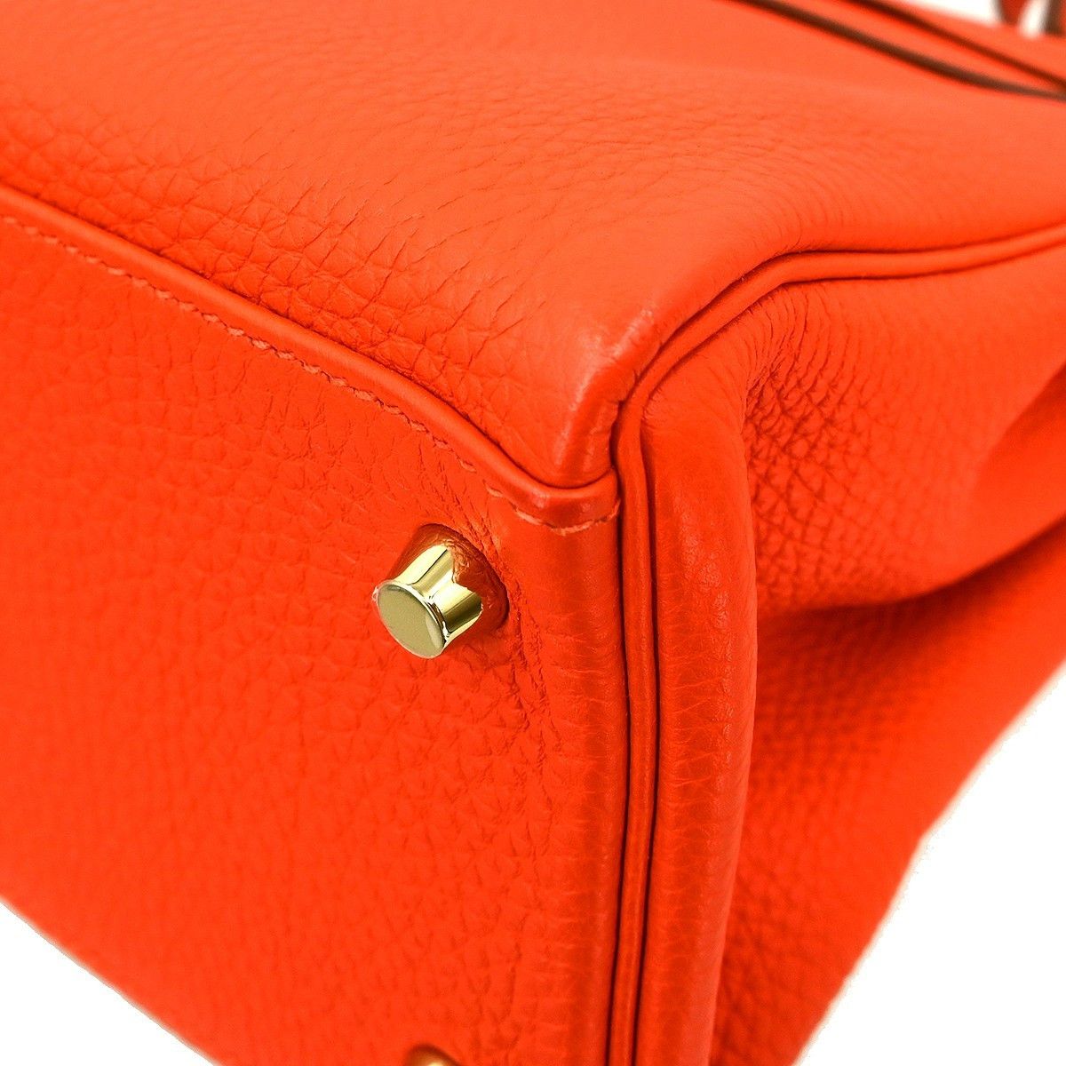 Hermes Hermes Kelly Handbag Orange Clemence with Gold Hardware Size ONE SIZE - 6 Thumbnail