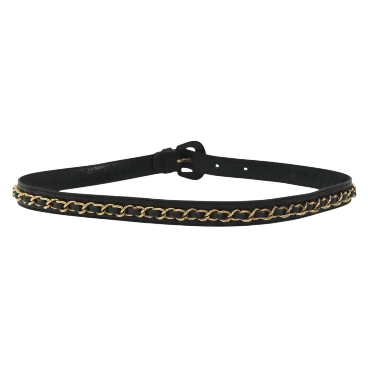 Chanel Chanel Vintage Buckle Chain Belt Leather and Metal Size ONE SIZE - 2 Thumbnail