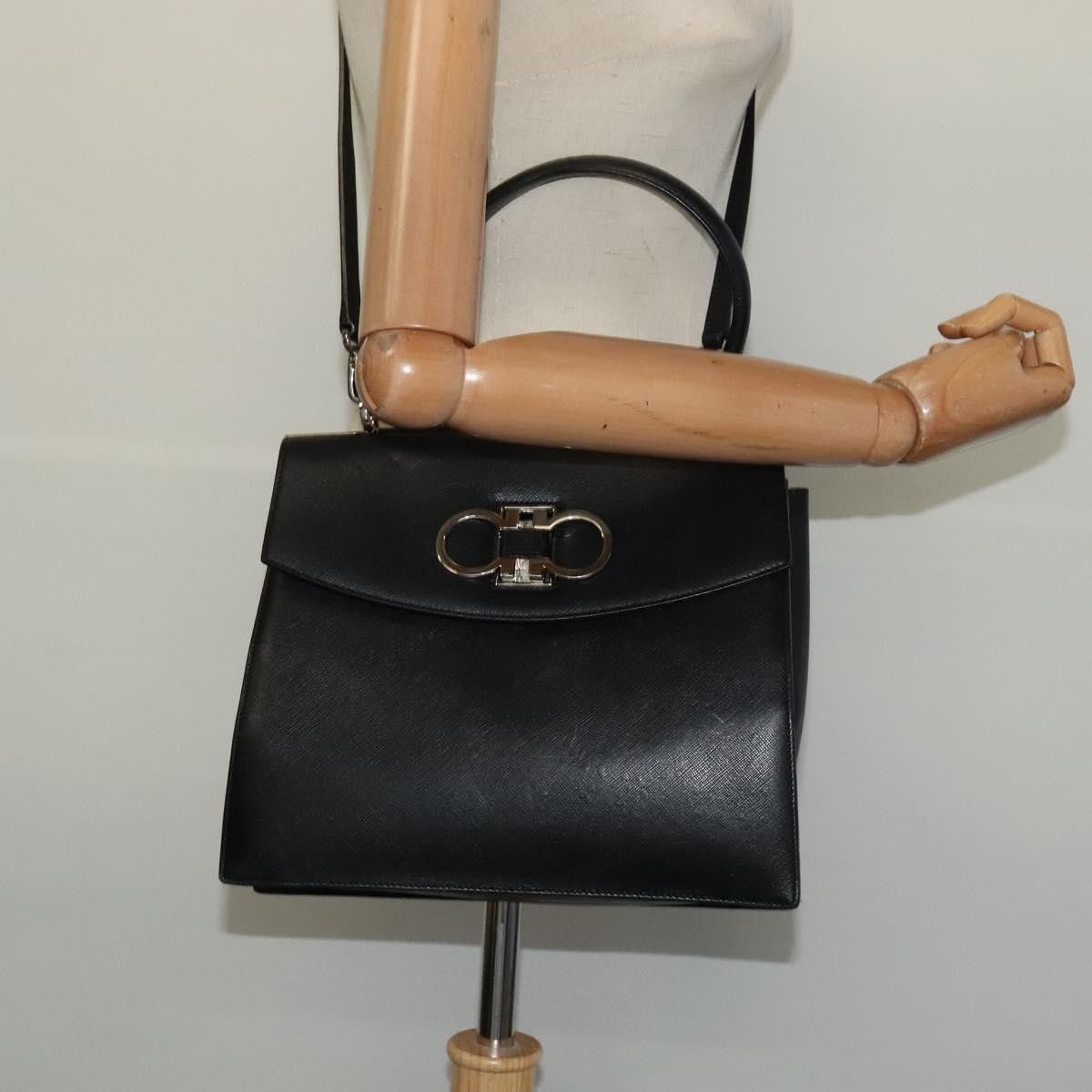 Salvatore Ferragamo Salvatore Ferragamo Double Gancini Top Handle Bag Saffiano Leather Size ONE SIZE - 13 Thumbnail