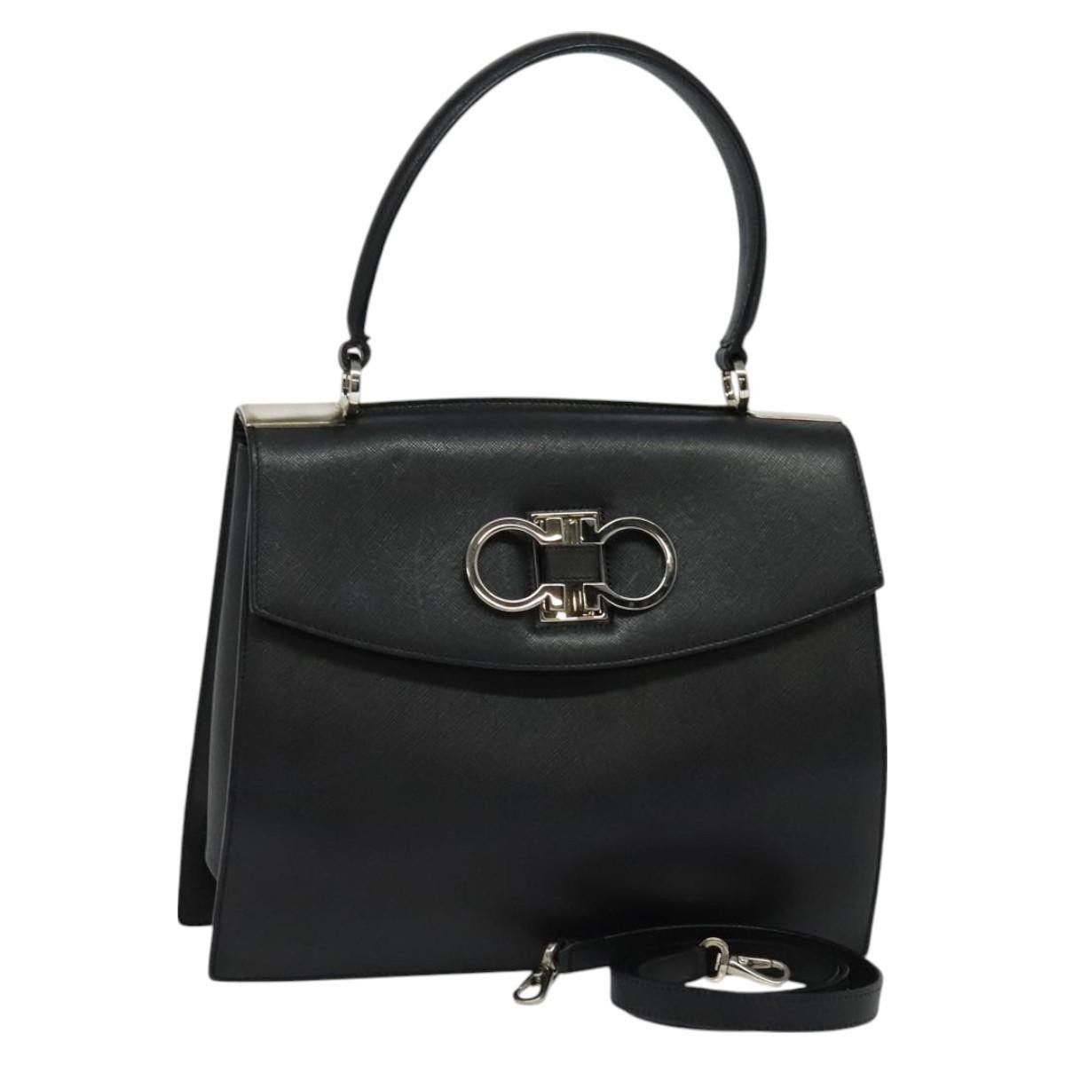 Salvatore Ferragamo Salvatore Ferragamo Double Gancini Top Handle Bag Saffiano Leather Size ONE SIZE - 12 Thumbnail