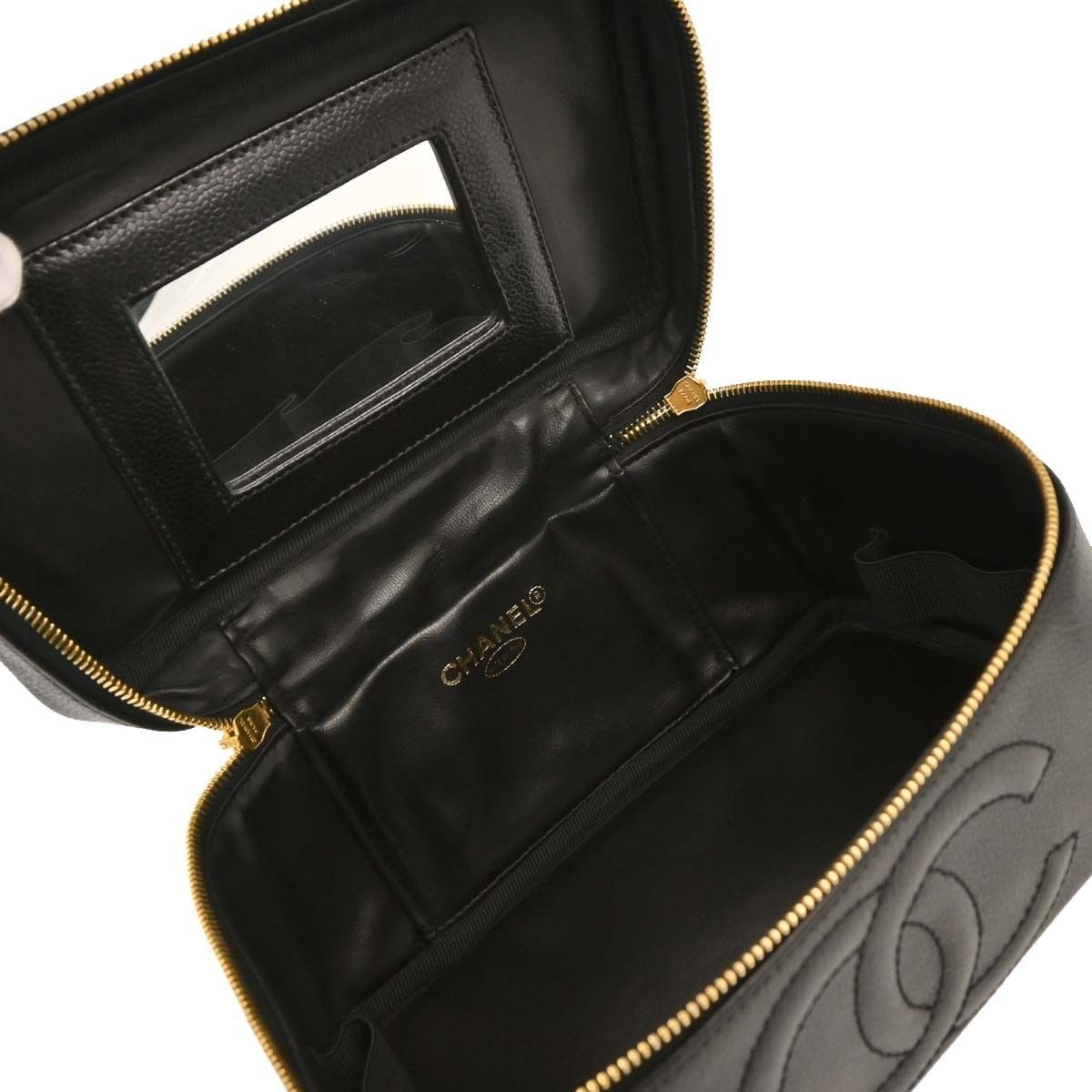 Chanel Chanel Vintage Timeless Cosmetic Case with Mirror Caviar Size ONE SIZE - 10 Thumbnail