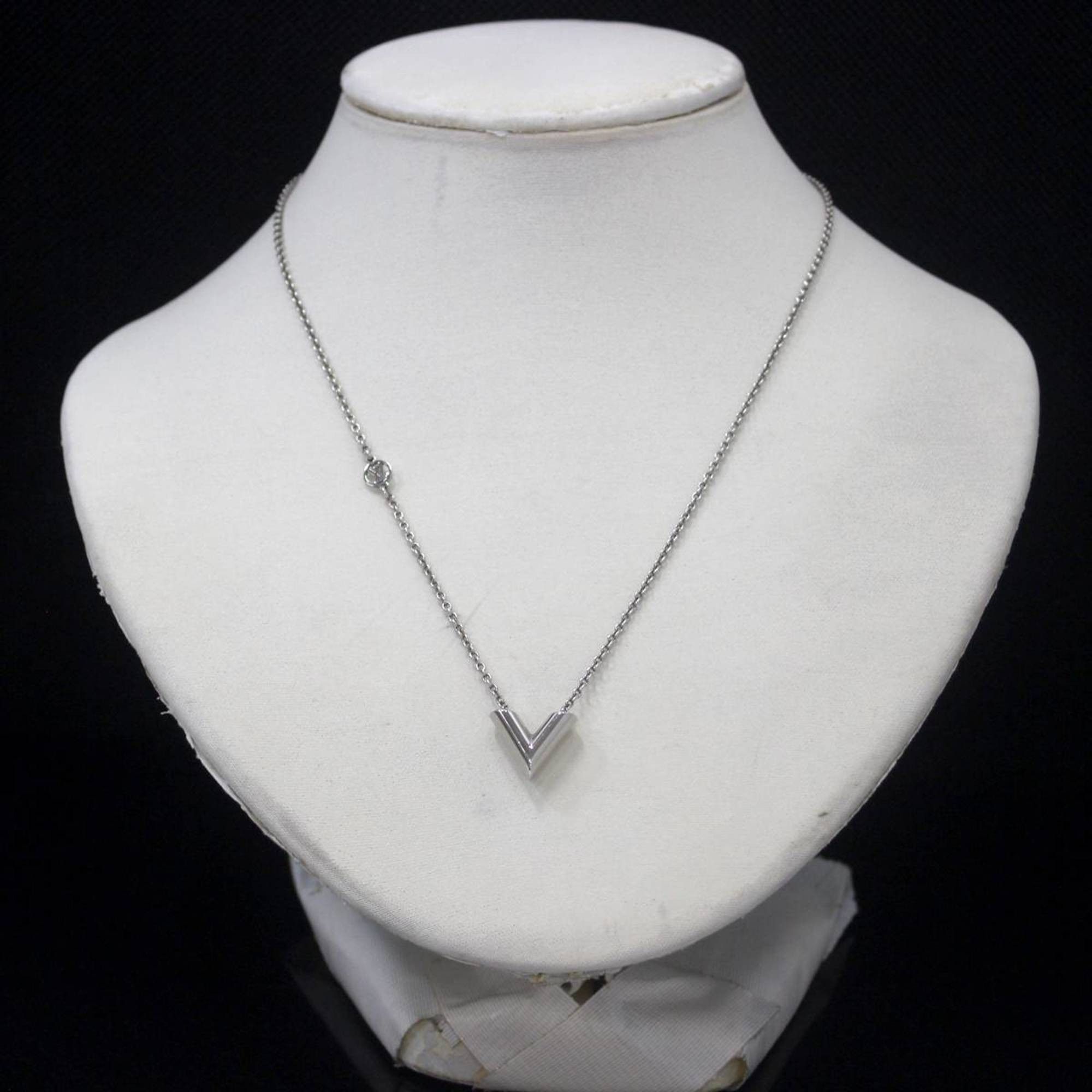 Louis Vuitton LOUIS VUITTON Essential V Necklace, Silver, M63197, LE4262, Neck circumference: Approximately 42.5-48cm Size ONE SIZE - 6 Thumbnail