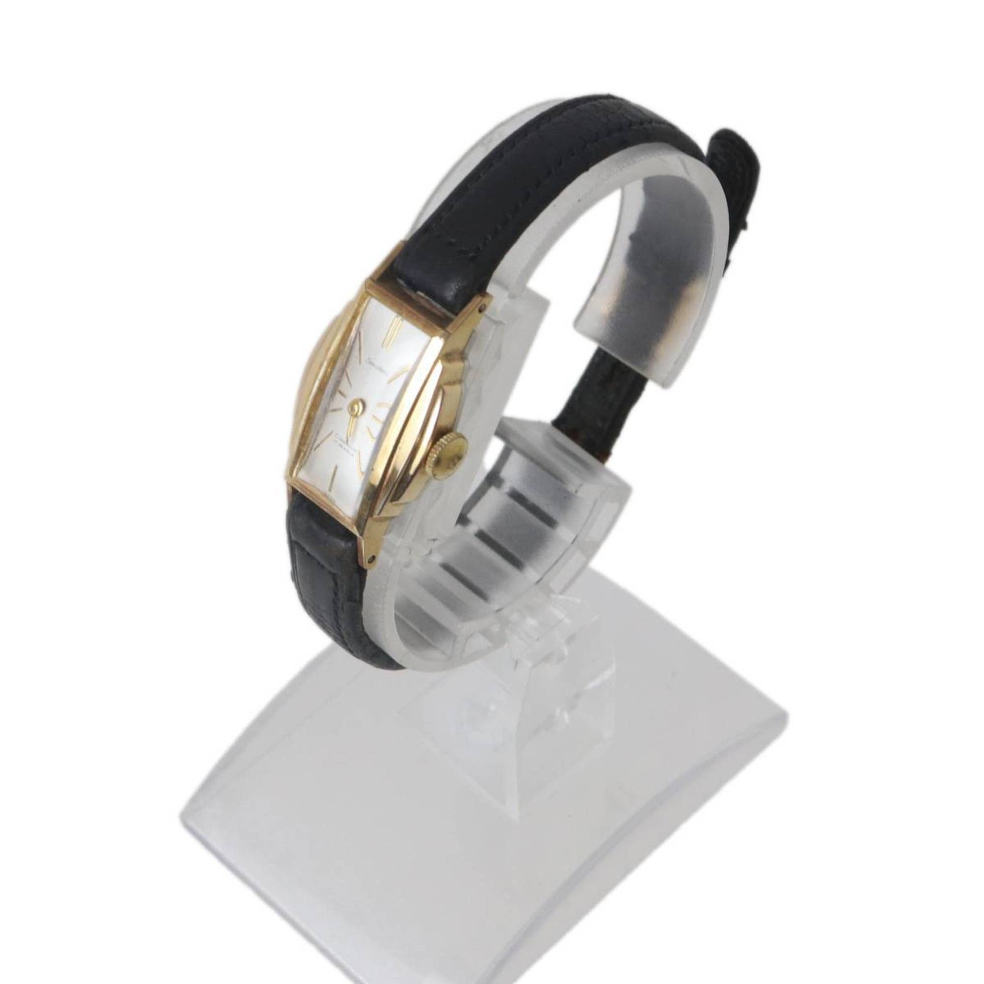 Seiko SEIKO Merit Women's Hand-Wound DiaShock 17 Jewels Watch, Gold and Black, 5257, Fits wrists from 14cm to 17.5cm Size ONE SIZE - 2 Thumbnail
